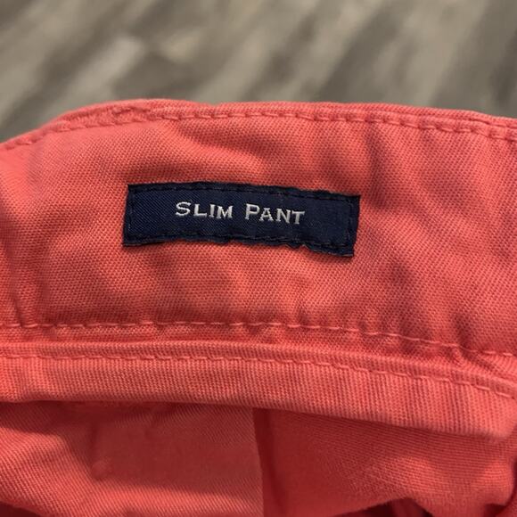 Vineyard Vines Breaker Pants Mens Sz 34x32 Slim Stretch Bright Coral 1P1290 - Picture 4 of 7